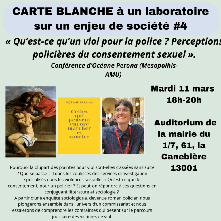 Conférence : Le regard de la police sur le viol