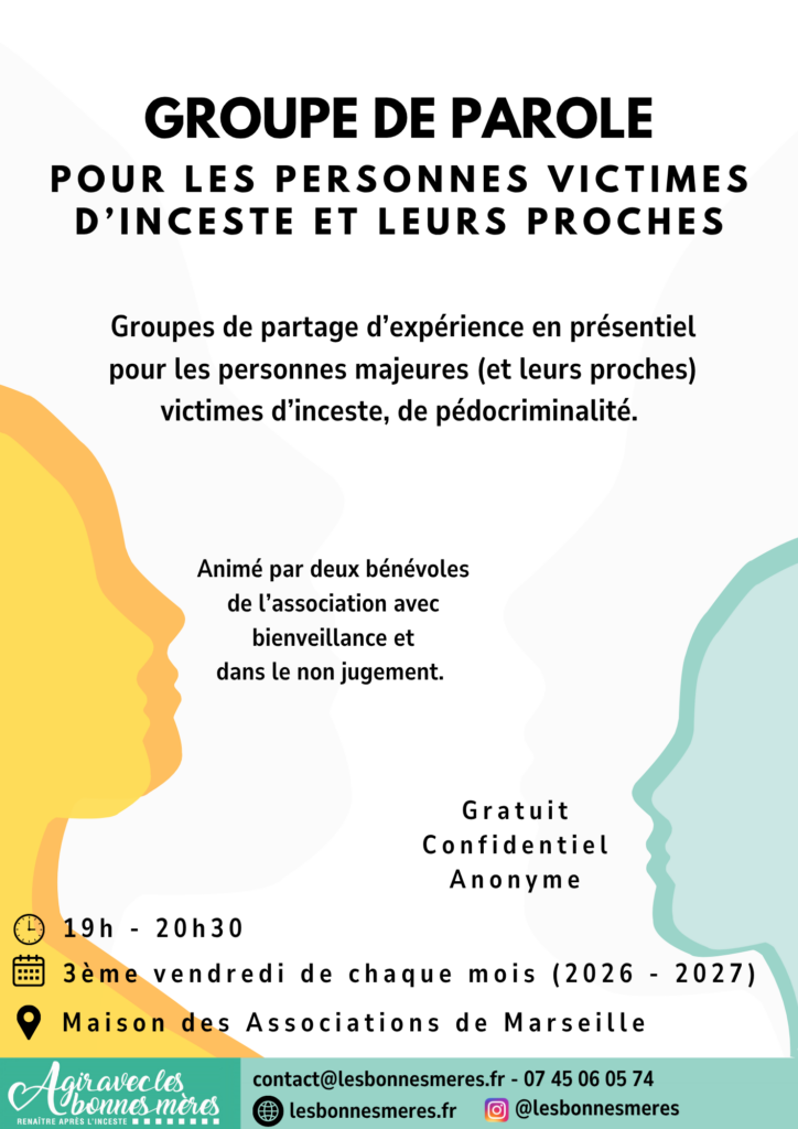 Flyer de présentation du Groupe de Parole pour les victimes d'inceste et leurs proches