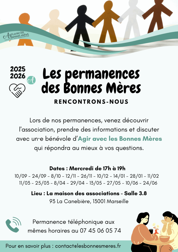 Flyer de présentation des permanences des bonnes Mères