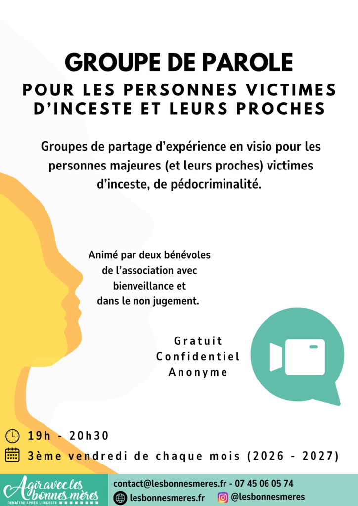 Flyer Groupe de parole en visio des Bonnes Mères