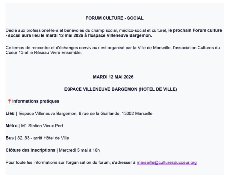 Les Bonnes Mères au forum culture social le 12 mai 2026